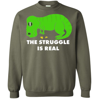 Funny Dinosaus T-shirt The Struggle Is Real Military Green