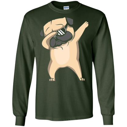 Dog Lover T-shirt Dabbing Pug T-shirt Forest Green
