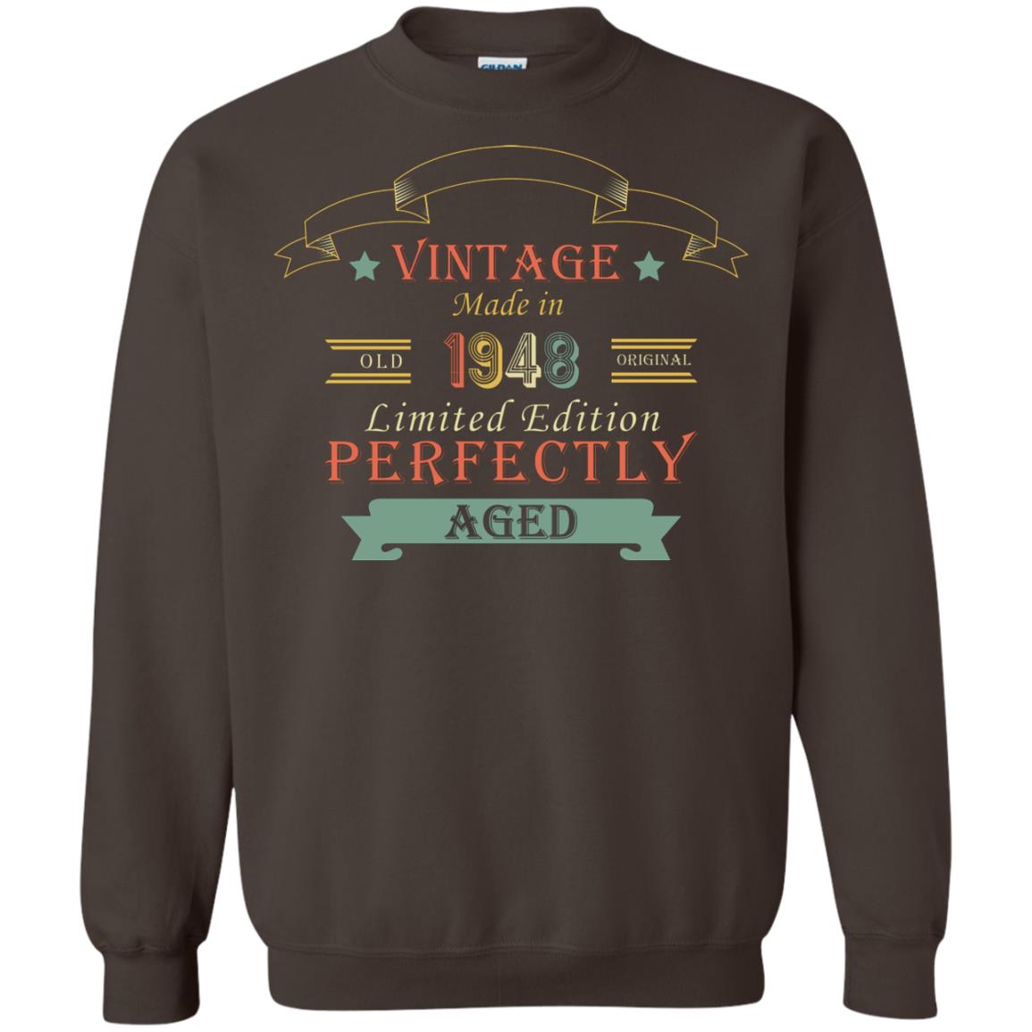 Vintage Made In Old 1948 Original Limited Edition Perfectly Aged 70th Birthday T-shirt Dark Chocolate