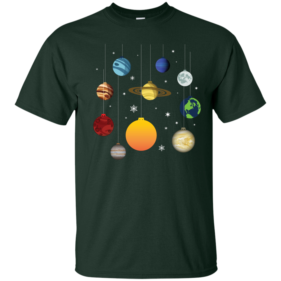 Christmas T-shirt Joy To Universe Christmas Forest Green