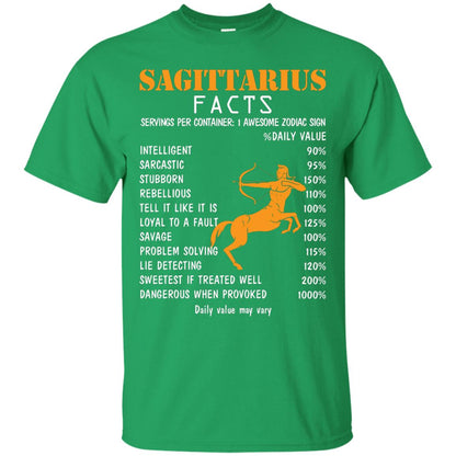 Sagittarius Facts 1 Awesome Zodiac Sign Gift Shirt For Sagittarius Horoscope Irish Green