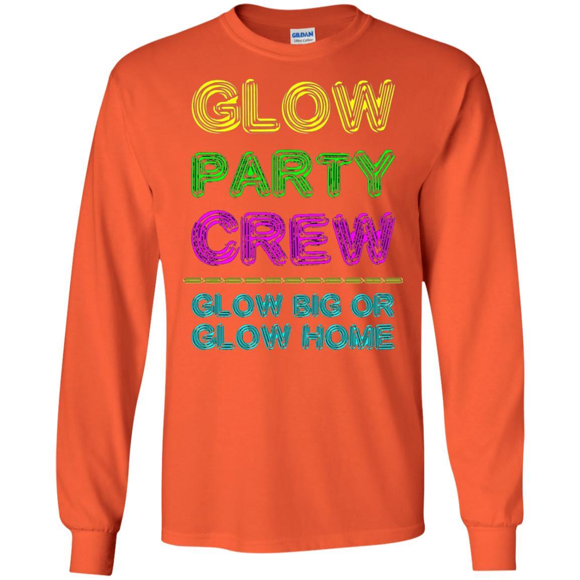 Funny Party T-shirt Glow Party Crew Orange