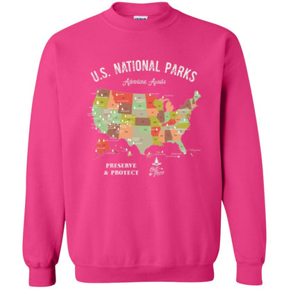 Hiking Camping T-shirt National Park Map Vintage T-shirt Heliconia
