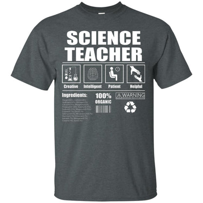 Science Teacher Shirt Creative Intelligent Patient Helpful Dark Heather