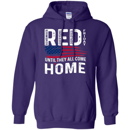 Nation Wear Red Day T-shirt Red Friday Until They All Come Home Purple