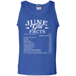 June Girl Facts Facts T-shirtG220 Gildan 100% Cotton Tank Top