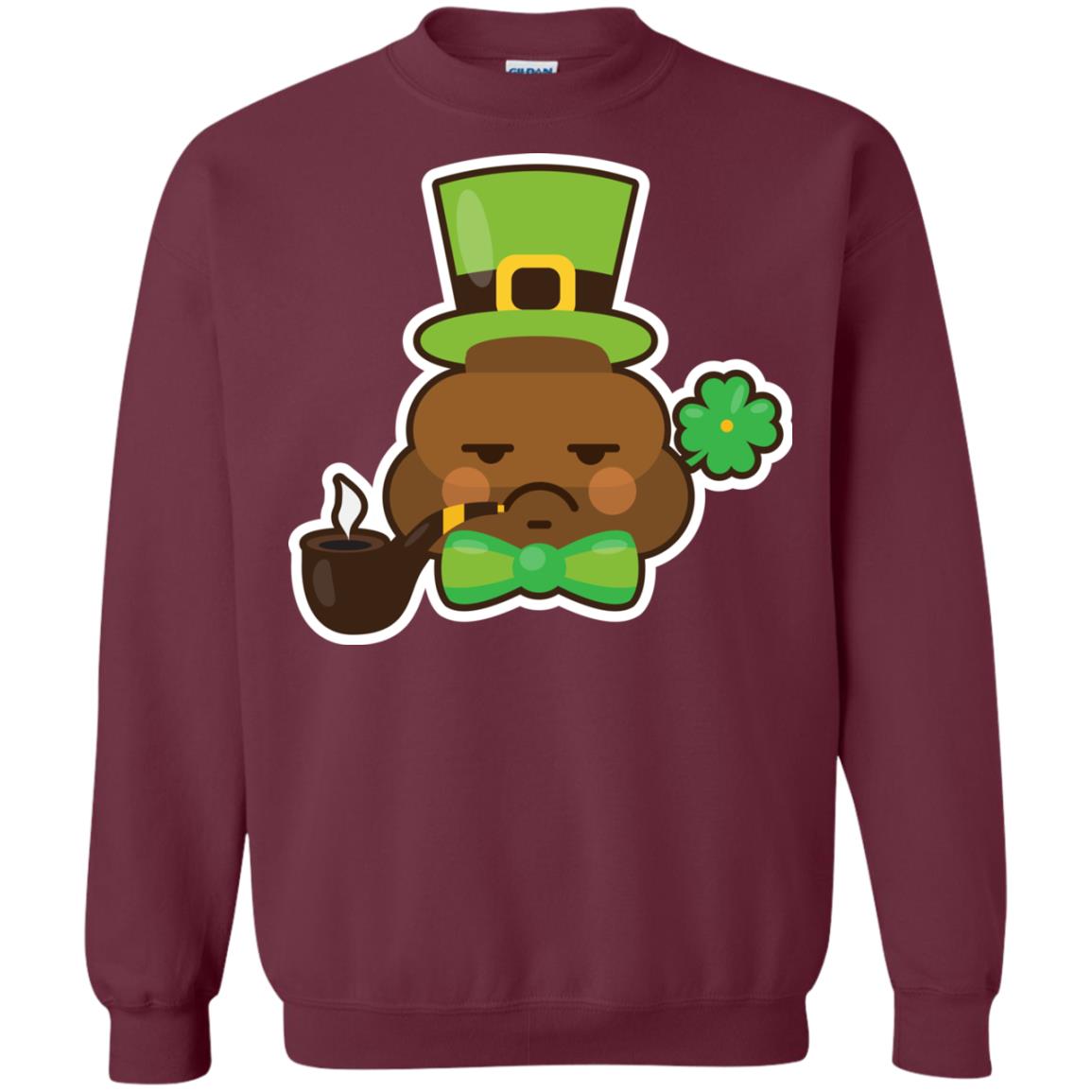 Saint Partick's Day T-shirt Leprechaun Poop Emoji With Patrick Hat Maroon
