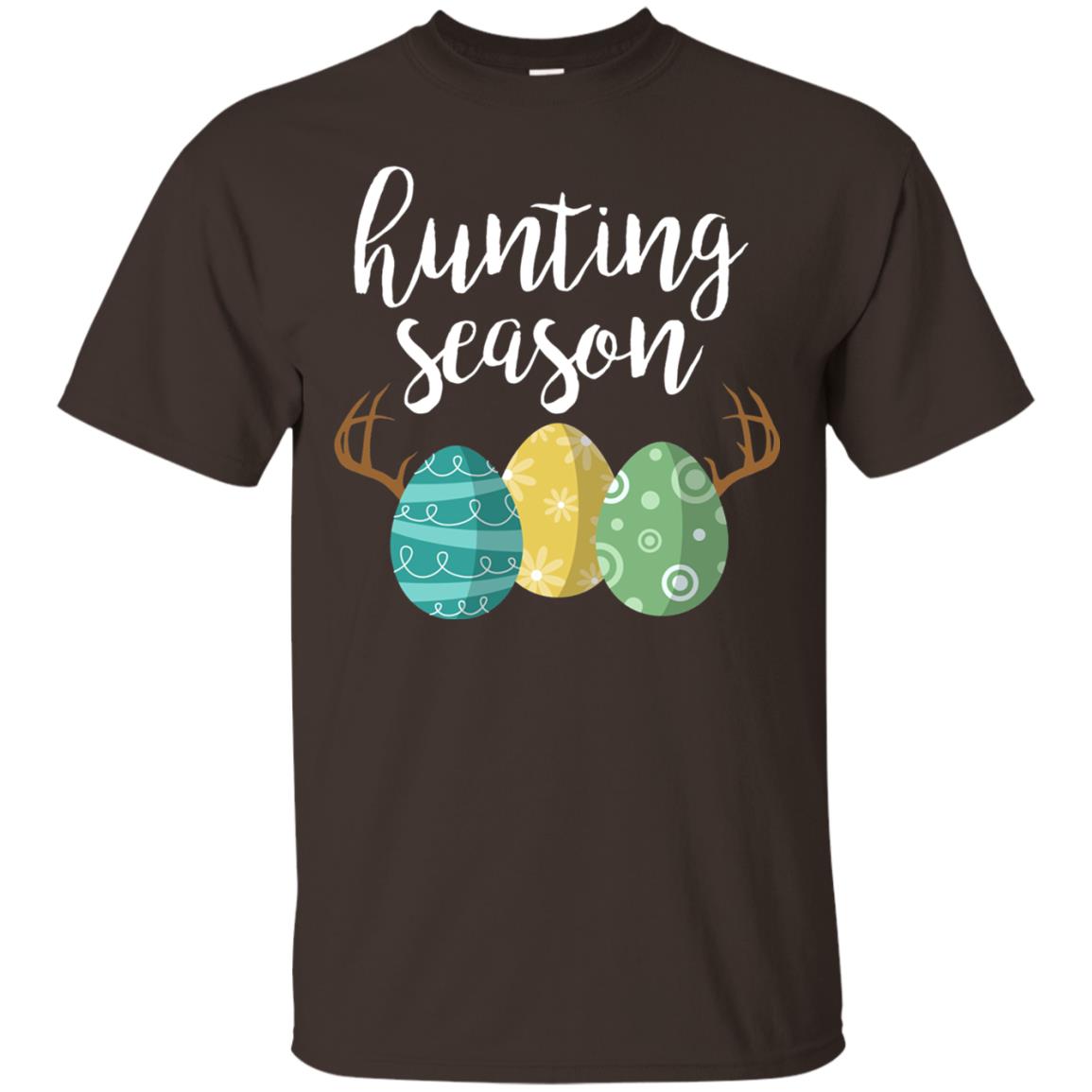 Hunting Season Bunny Funny Easter T-shirt Dark Chocolate
