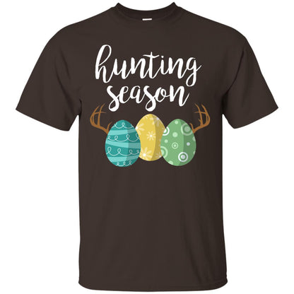 Hunting Season Bunny Funny Easter T-shirt Dark Chocolate