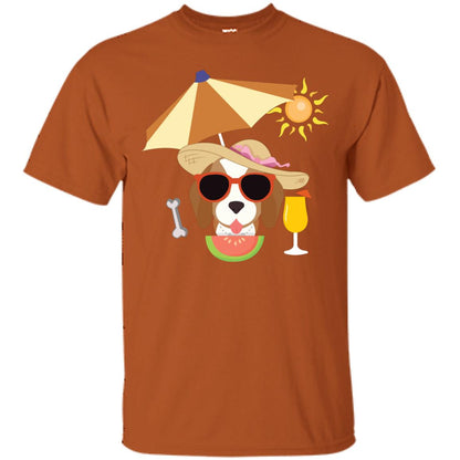 Summer With Beagle Dog Lovers Shirt Texas Orange