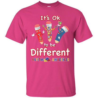 Its Ok To Be Different Autism Awareness T-shirt Heliconia