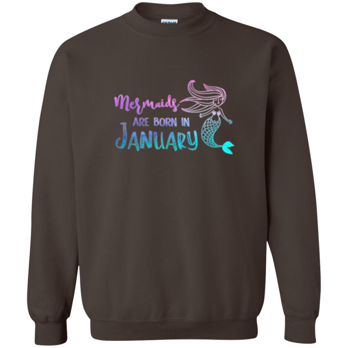 Mermaids Are Born In January Birthday T-shirt Dark Chocolate