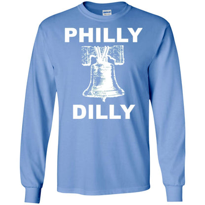 Football T-shirt Philly Dilly With Liberty Bell And Crack Philadelphia Carolina Blue