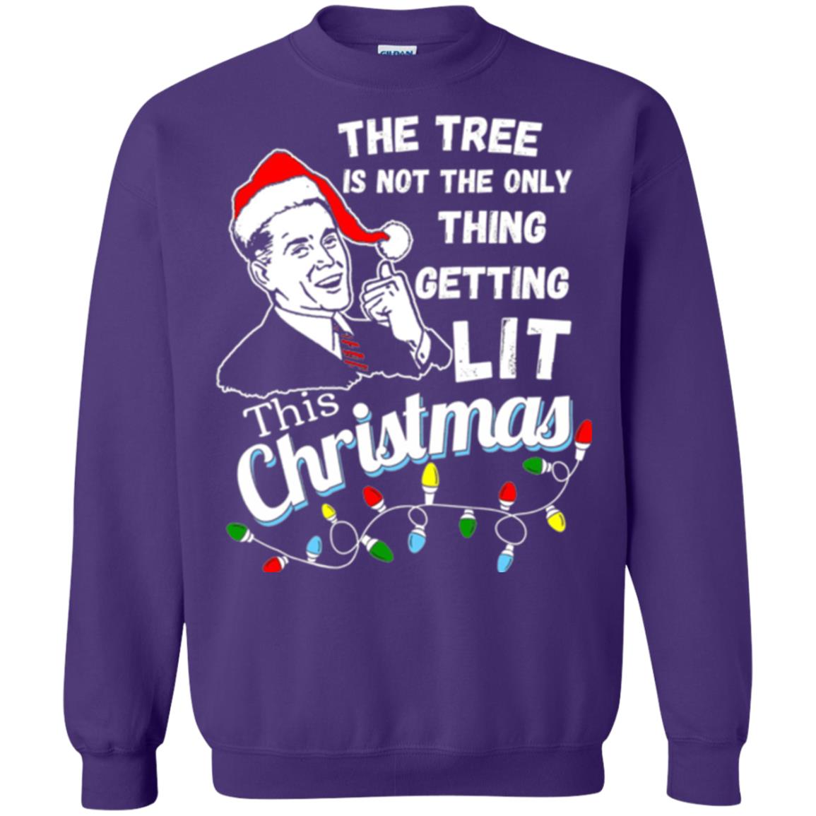 Christmas T-shirt The Tree Isn_t The Only Thing Getting Lit This Christmas Purple
