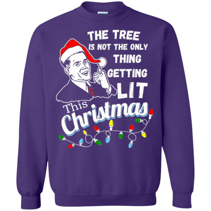 Christmas T-shirt The Tree Isn_t The Only Thing Getting Lit This Christmas Purple