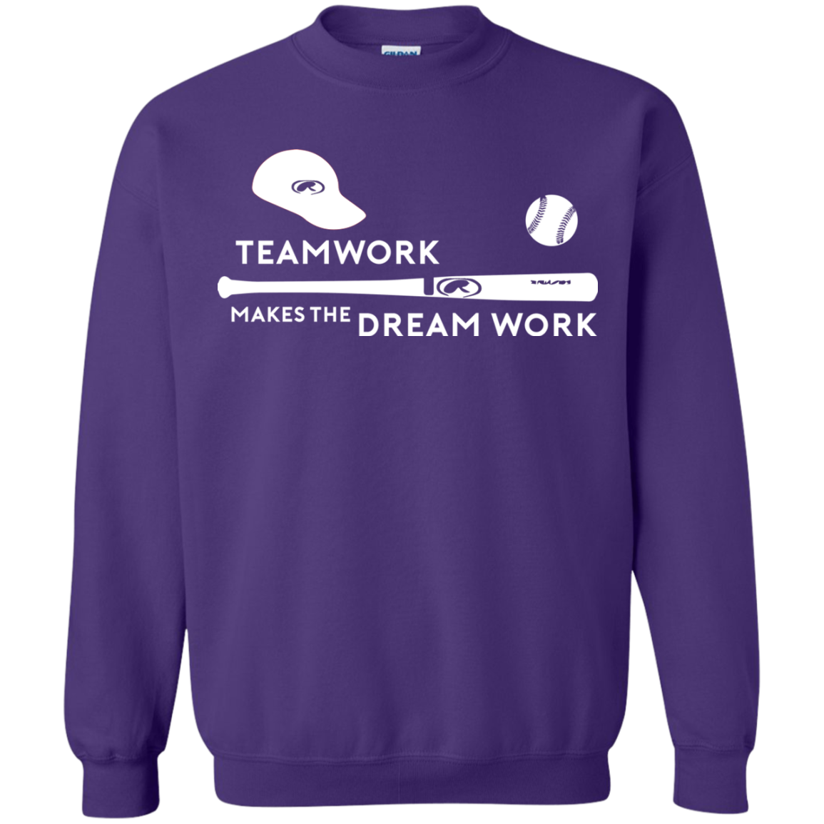 Baseball T-shirt Teamwork Makes The Dream Work Purple