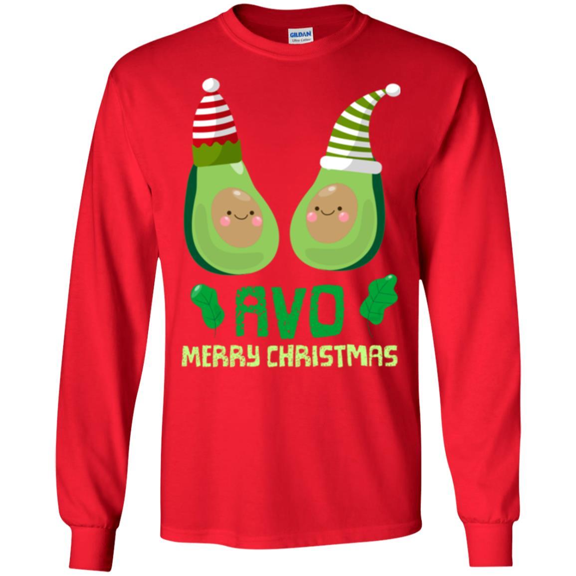 Avocado Merry Christmas T-shirt Red