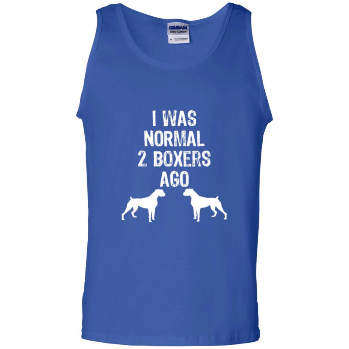 Dog Lover T-shirt I Was Normal 2 Boxers Ago Royal