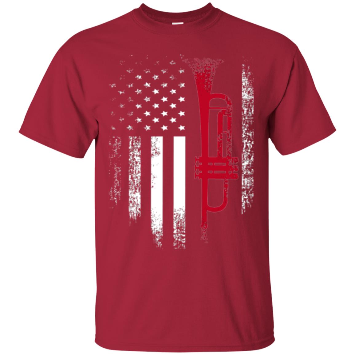 Trumpet Lovers T-shirt American Flag Cardinal