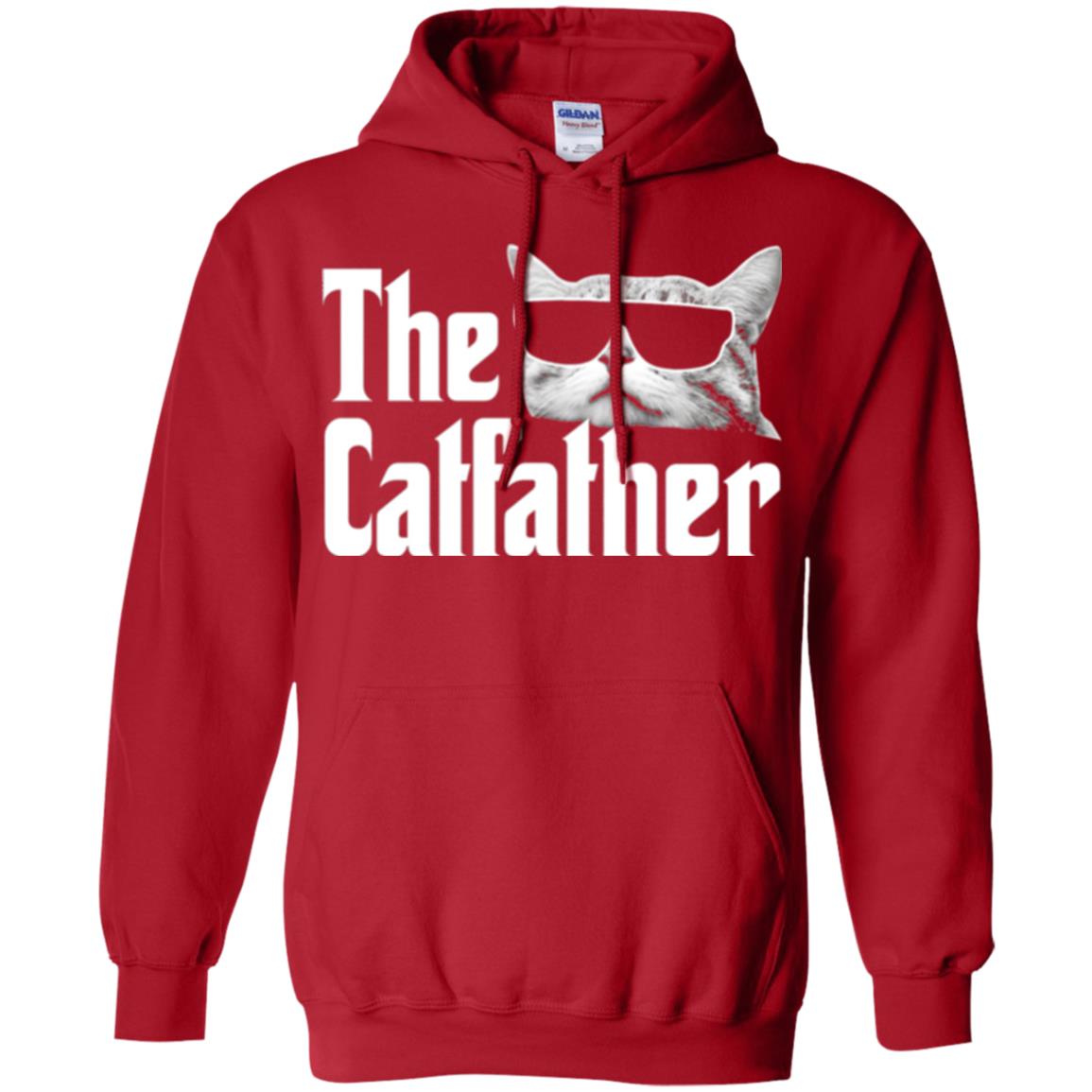 Funny Gift Shirt For Cat Daddy The Catfather T-shirt Red