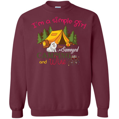 I’m A Simple Girl I Love Samoyed Camping And Wine Shirt Maroon