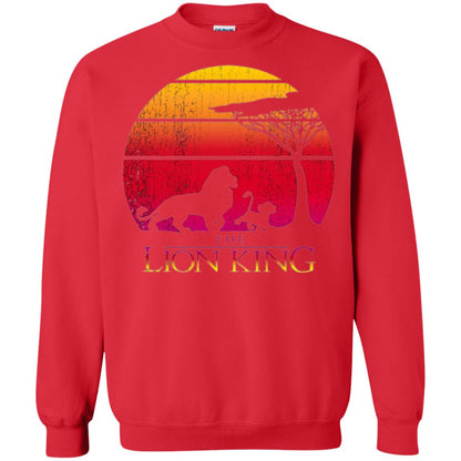 Cartoon T-shirt Lion King Vintage Sunset Red