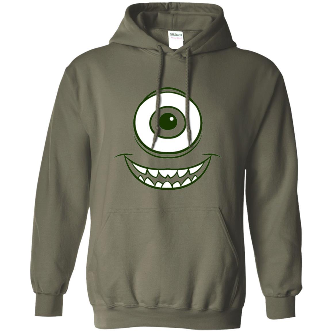 Cartoon T-shirt Mike Wazowski Eye Graphic Military Green