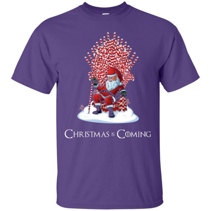 Christmas T-shirt Santa Candy Cane Throne Purple