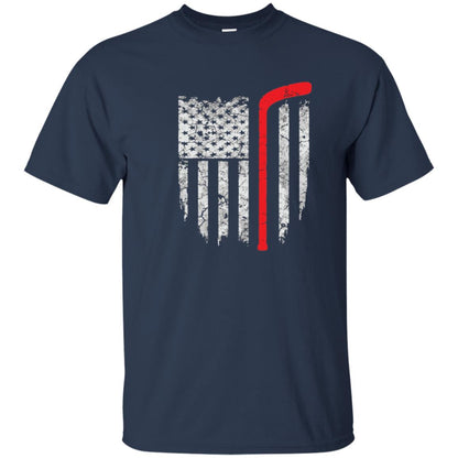 Hockey American Flag Hockey Lover T-shirt Navy