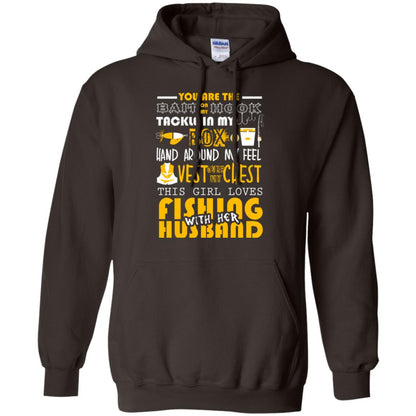 Fishing Lover T-shirt This Girl Loves Fishing With Her Husband Dark Chocolate