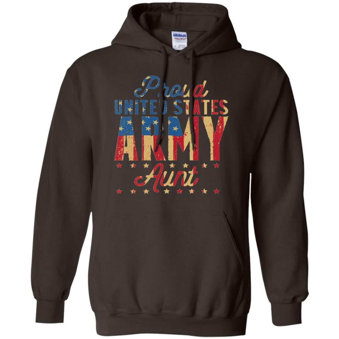 Proud United States Army Aunt Us Shirt Dark Chocolate