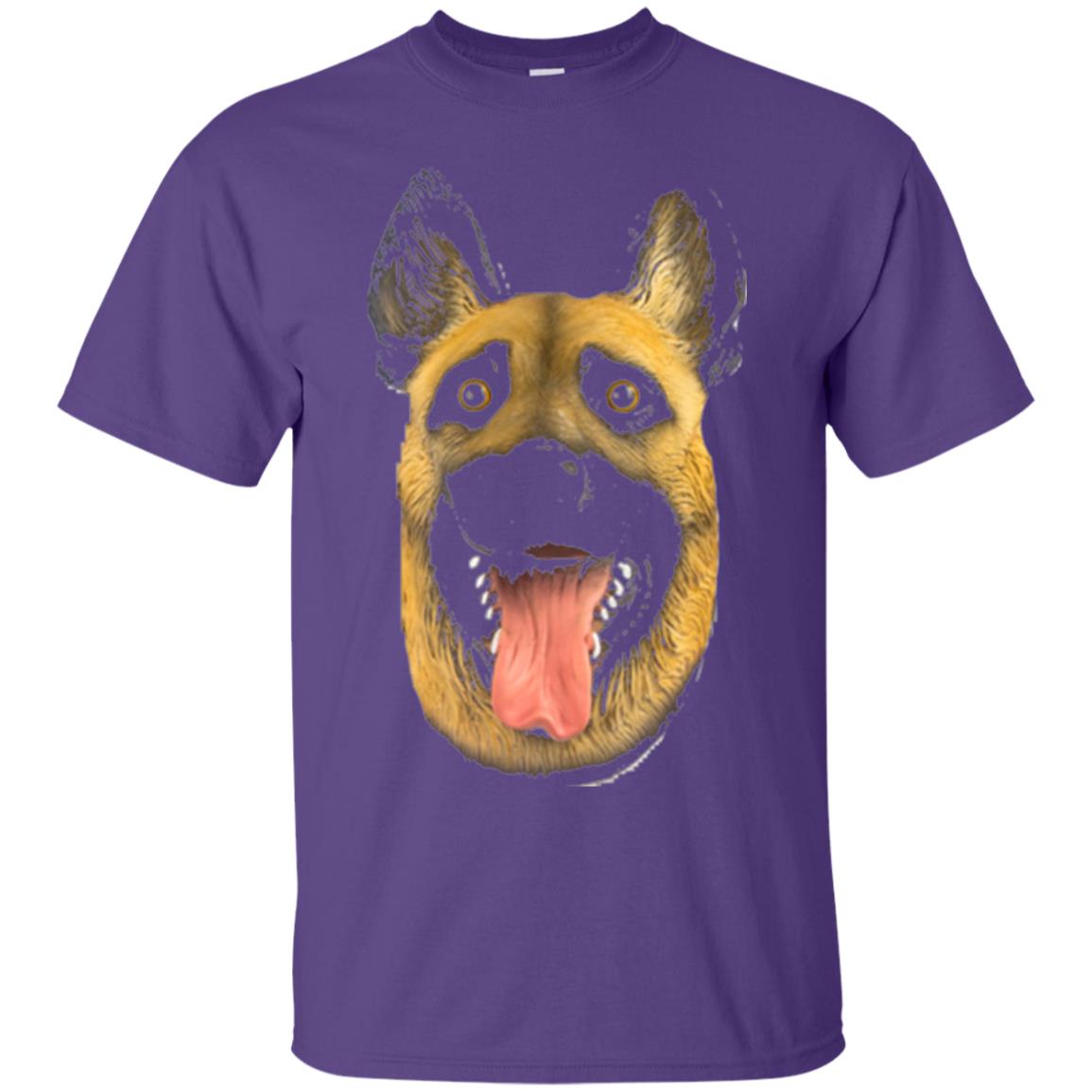 Dog Lover T-shirt Creepy Dog Head T-shirt Purple