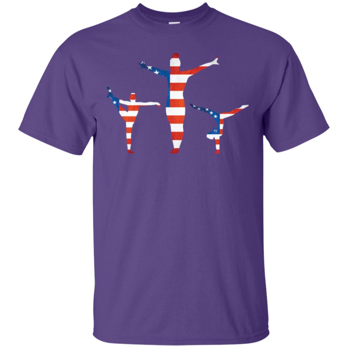 Gymastic T-shirt American Flag Purple