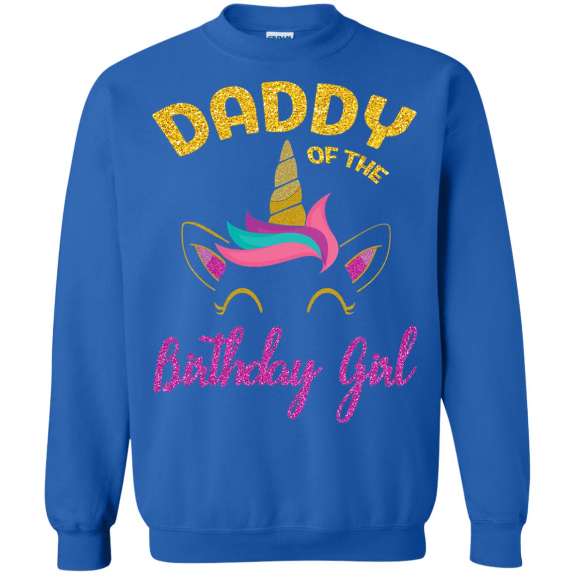 Daddy Mommy Of The Unicorn Birthday Girl T-shirt Royal