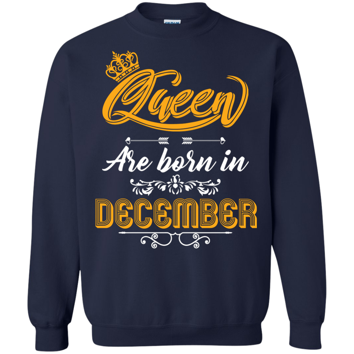 Brithday T-Shirt Queen Are Born In December Navy