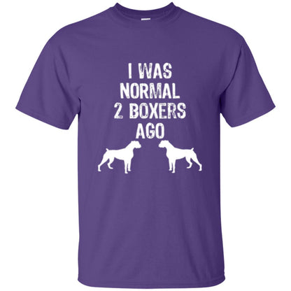 Dog Lover T-shirt I Was Normal 2 Boxers Ago Purple