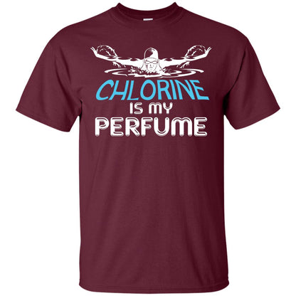 Swimmer T-shirt Chlorine Is My Perfume Maroon