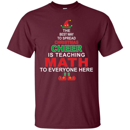 Elf Christmas T-shirt Math Teacher Christmas T-shirt Maroon
