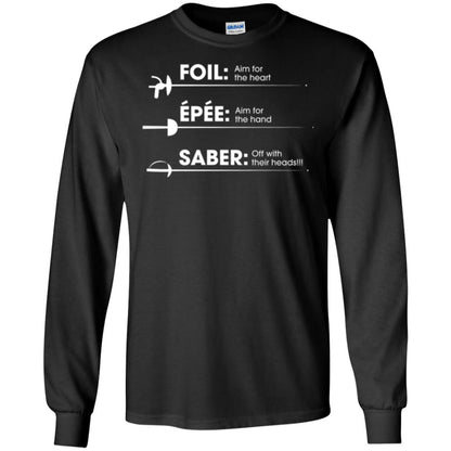 Fencing T-shirt Foil Saber Definition Black