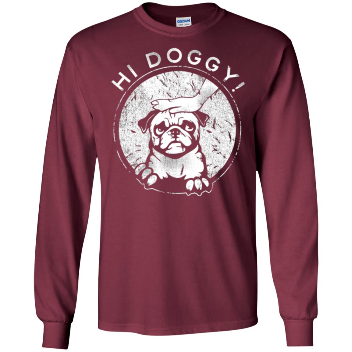 Dog Lovers T-shirt Hi Doggy Maroon