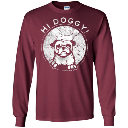Dog Lovers T-shirt Hi Doggy Maroon