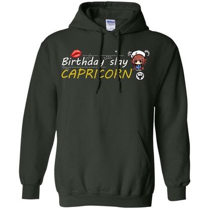 Cute Capricorn Girl Birthday Lip Slay T-shirt Forest Green