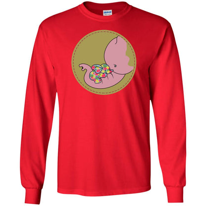 Elephant Mom And Baby Autism Awareness Shirt Red