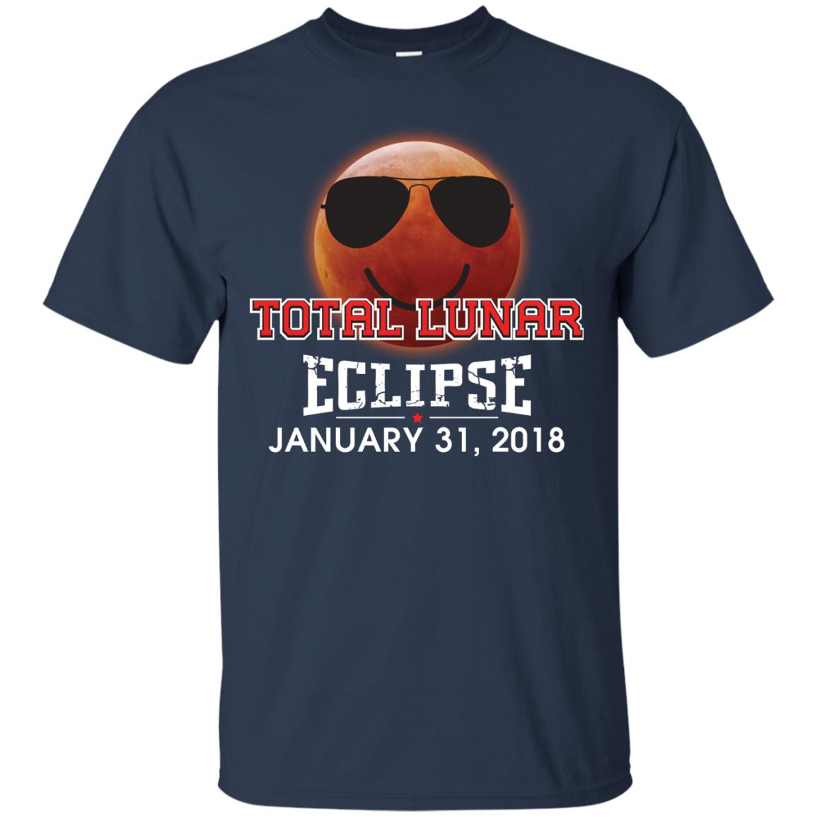 Blood Moon T-shirt Total Lunar Eclipse January 31. 2018 Navy