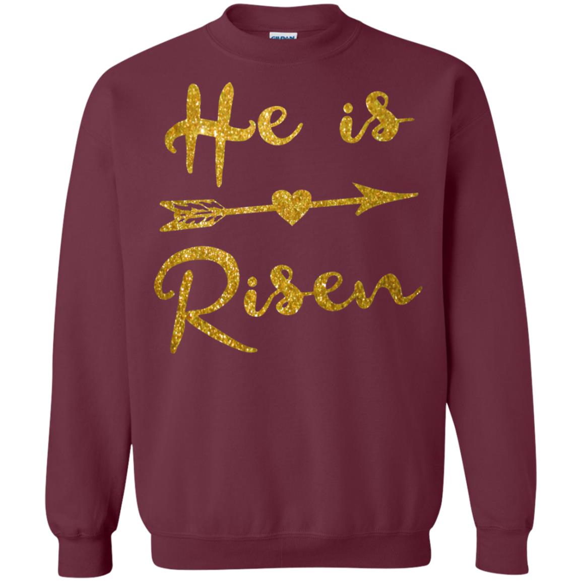 He Is Risen Christian T-shirt Maroon