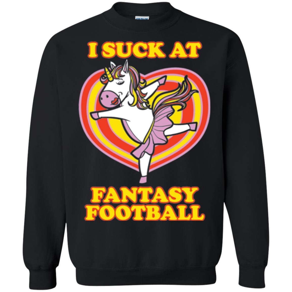 Funny Unicorn Loser T-shirt I Suck At Fantasy Football Black
