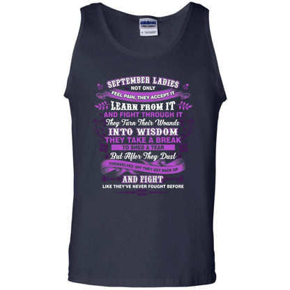September Ladies Shirt Not Only Feel Pain They Accept It Learn From It They Turn Their Wounds Into Wisdom Navy