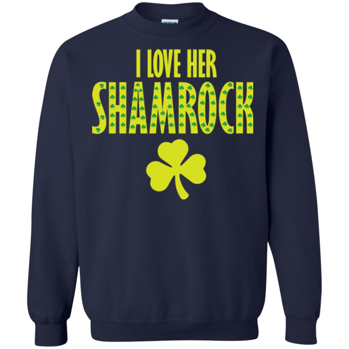 St. Patrick's Day T-shirt I Love Her Shamrock Navy