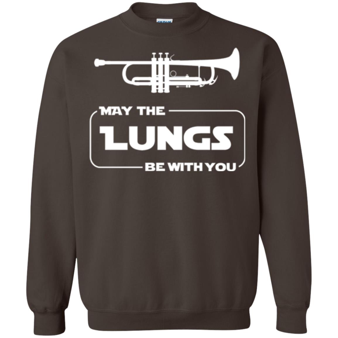 Funny Trumpet Player T-shirt May The Lungs Be With You Dark Chocolate