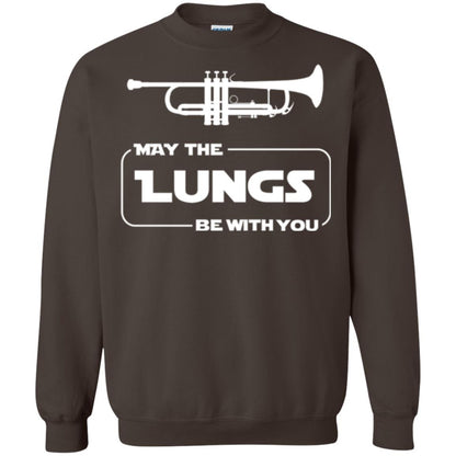 Funny Trumpet Player T-shirt May The Lungs Be With You Dark Chocolate